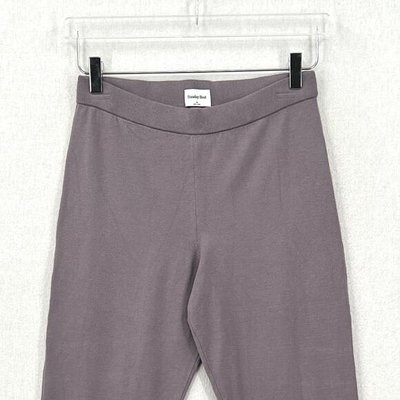ARITZIA SUNDAY BEST Posie Pant Medium Purple Gray Pull on Stretch Knit Flare - Picture 3 of 16